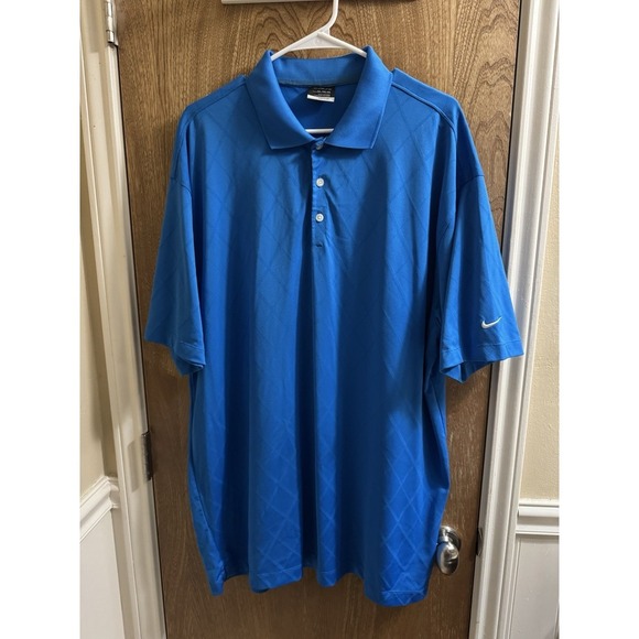 Nike Other - Nike Golf Polo Shirt Mens Size Extra Large XXL Short Sleeve Diamond Pattern Blue